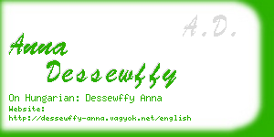 anna dessewffy business card